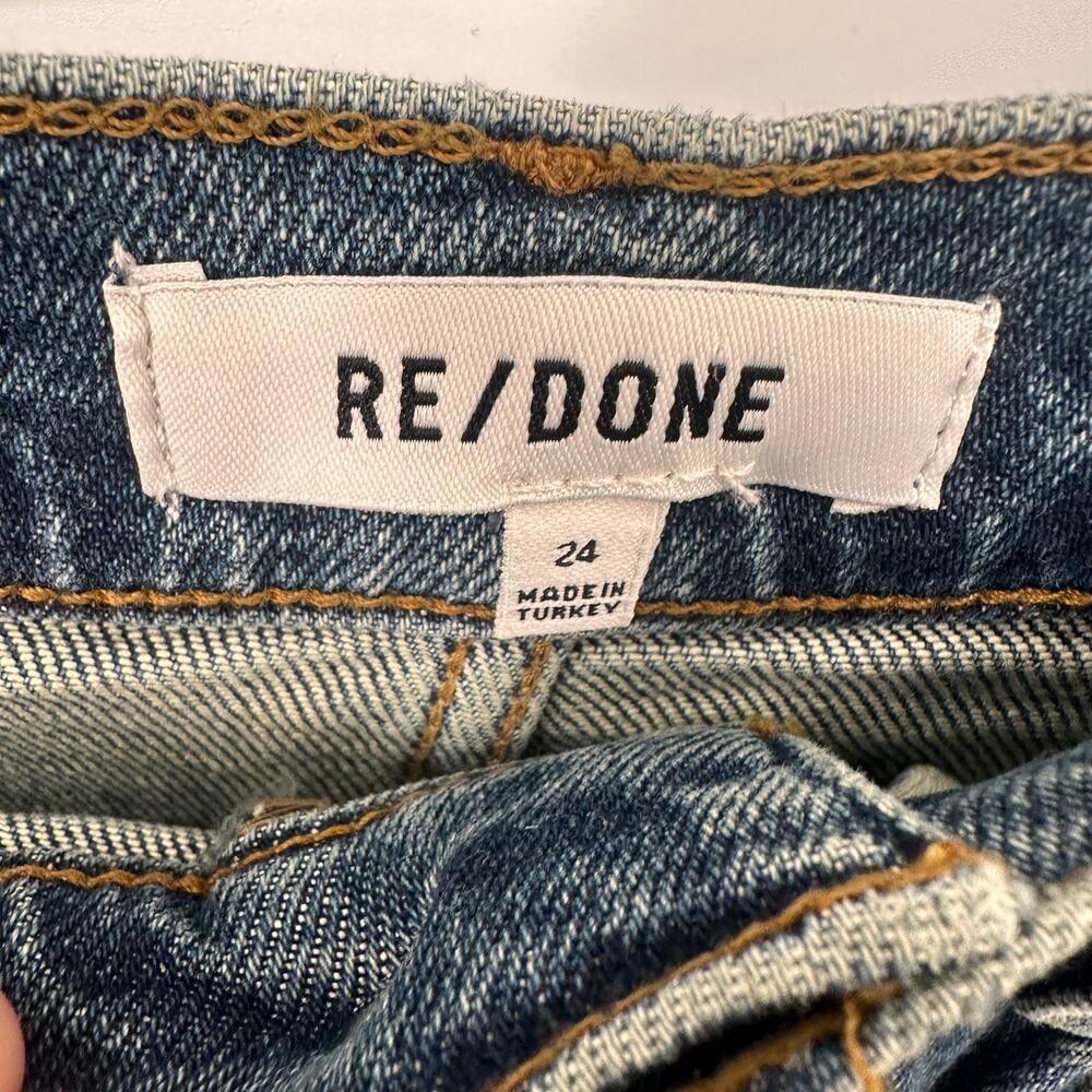 RE/DONE NWT High Rise Wide Leg Crop Denim Jeans in Crafted Indigo // 24 - Picture 7 of 15